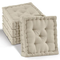 STUHLKISSEN Mila 40/40/8cm Leinen (4tlg) - Naturfarben, Textil (40/40/8cm) - Beautissu 