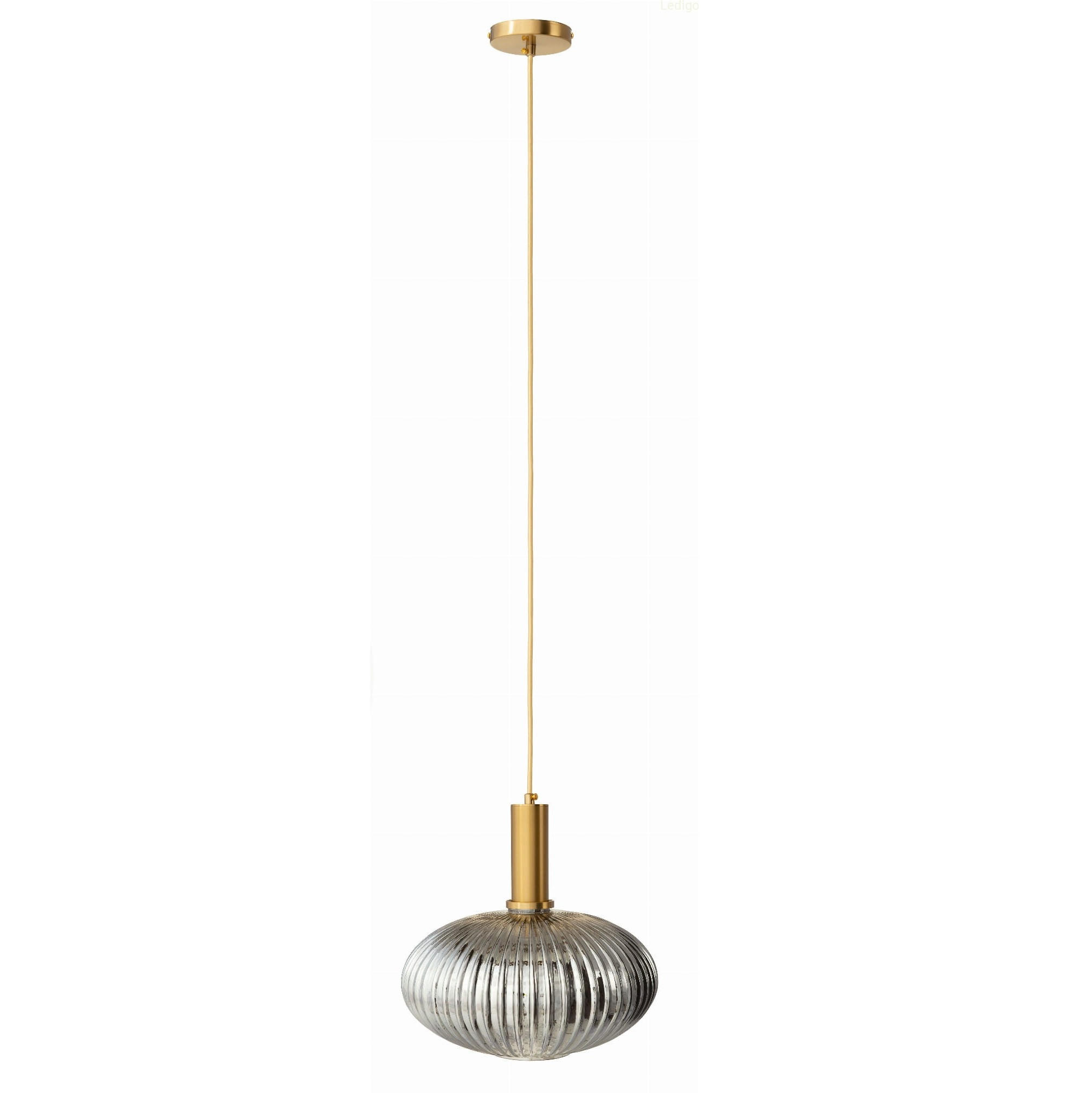 PENDELLEUCHTE Paris - Goldfarben/Grün, Glas/Metall (30/30/125cm) - kiki design