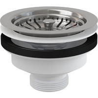 ABLAUFVENTIL Spülbecken 6/4" mit Edelstahlgitter DN115 - Chromfarben, Kunststoff (12/7/12cm) - Alcadrain
