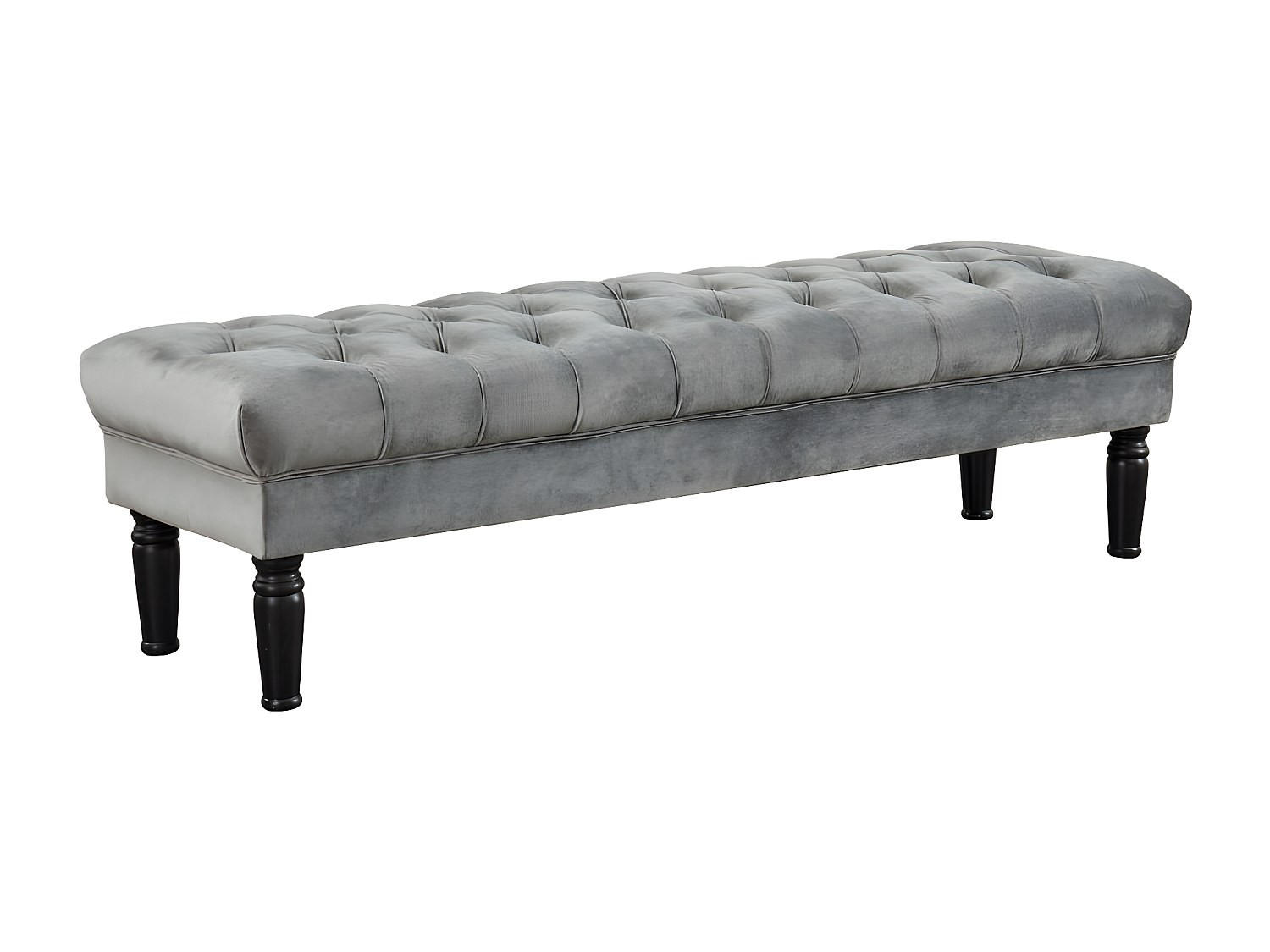 SITZBANK - -Sitzer - Samt, Stoff - Grau - RINALDO - Grau, Textil (160/46/50cm) - Vente-Unique