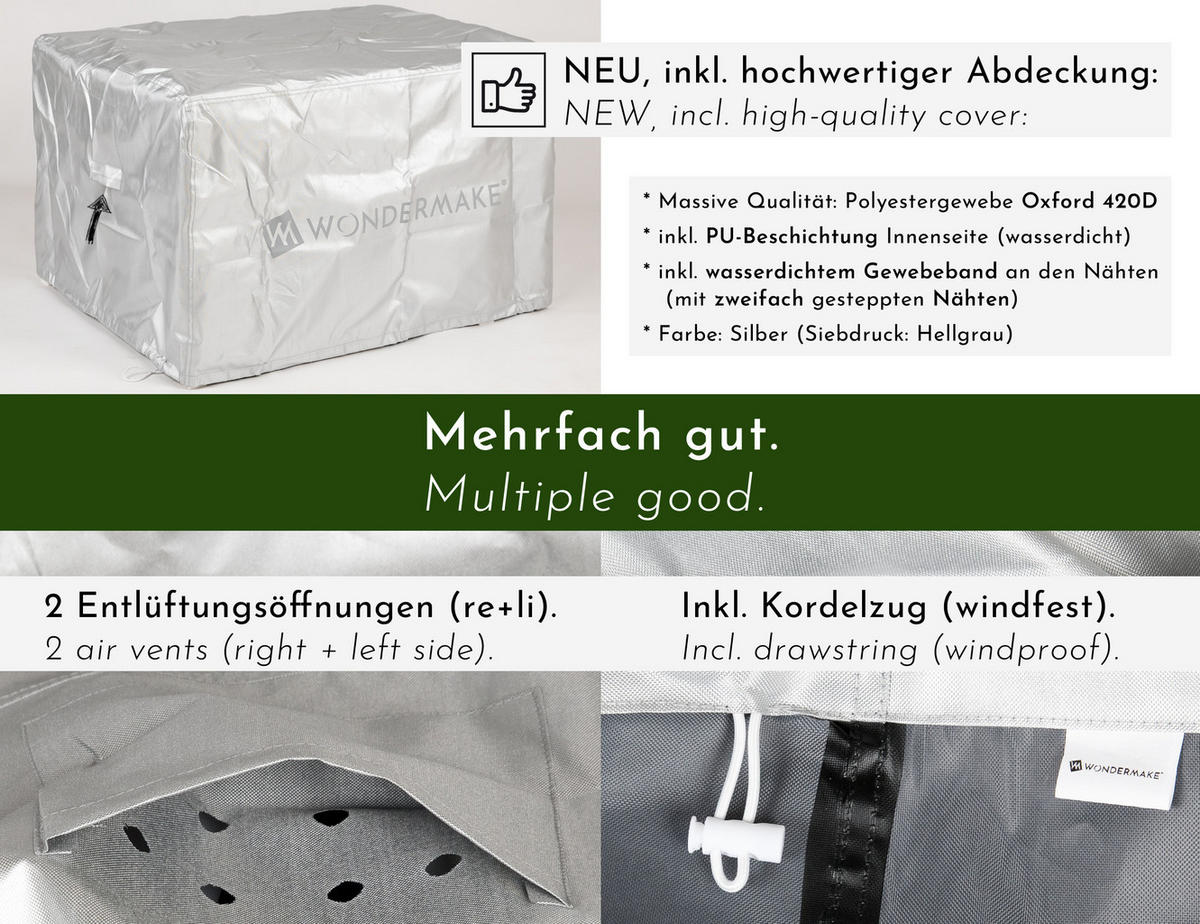 KINDERSITZGRUPPE aus Holz, mit Abdeckung, für Kinder ab 3 Jahren - Weiß, Holz (75/80/60cm) - WONDERMAKE