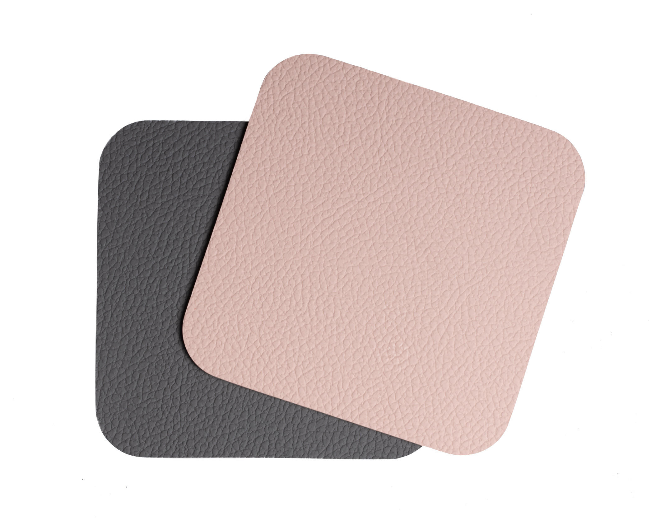 UNTERSETZER - Veganes Leder - Grau / Rosa - doppelseitig - 10 x 10 cm - 6 Stück - Pink, Kunststoff (10/10cm) - Cookinglife