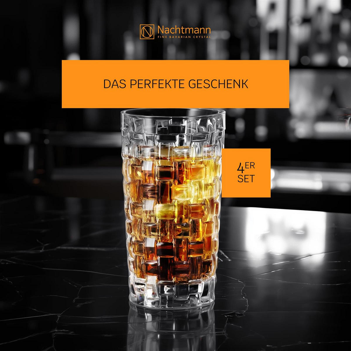 LONGDRINKGLÄSER Bossa Nova transparent 395 ml 4er Set - Transparent, Glas (0.001L) - Nachtmann