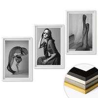 WANDBILDER 3er-Set - 40x60 cm Weißer Rahmen - Schwarz-Weiß-Porträts von Frauen - Weiß, Kunststoff (40/60cm) - ArtPrintCave