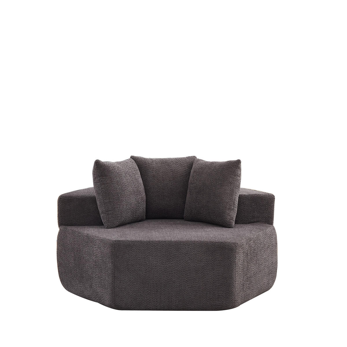 SESSEL DE-34513 sechseckig mit 3 Kissen Grau - Grau, Textil (122/76/138cm) - ComfortXL