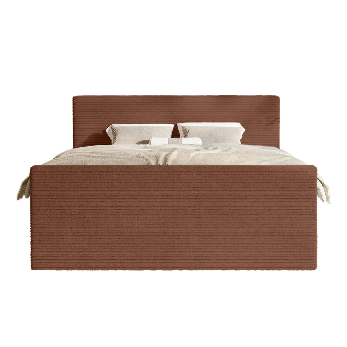 BOXSPRINGBETT Velipoja Cord 140x200 cm, Rotbraun - Dunkelrot, Textil (140/200cm) - Fedve