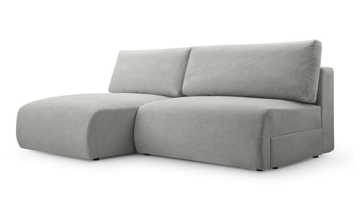 ECKSOFA mit Schlaffunktion Greste, Hellgrau - Hellgrau, Textil (150/223cm) - Meblito