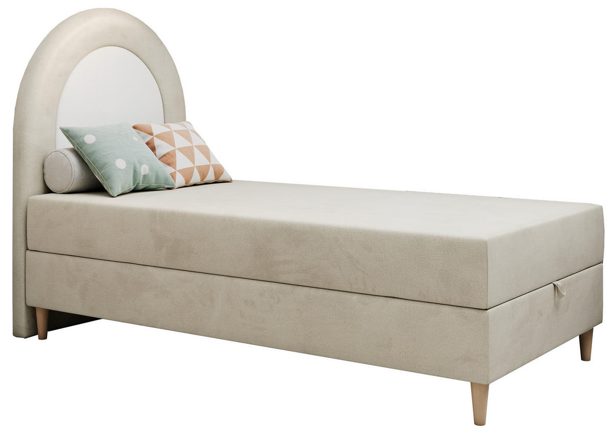 BOXBETT NEST 90/180 Beige Velvet hydrophob - H3 - Beige, Holz/Textil (90/180cm) - MKS