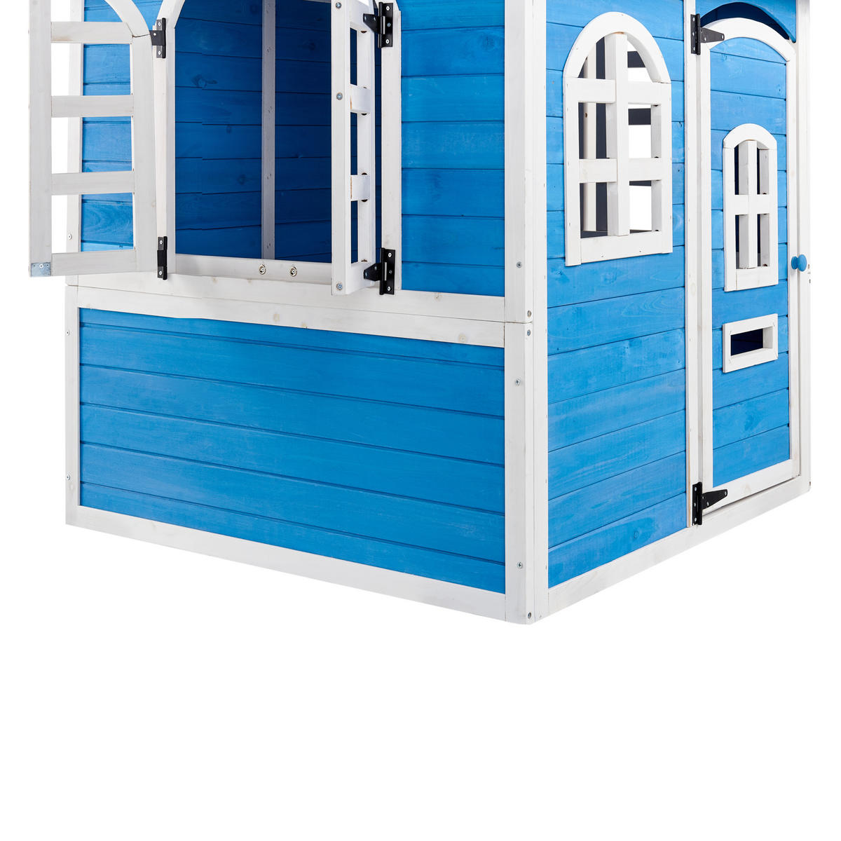 GARTENSPIELHAUS Blau Kokkoni - Blau/Weiß, Holz (118/129/115cm) - Beliani