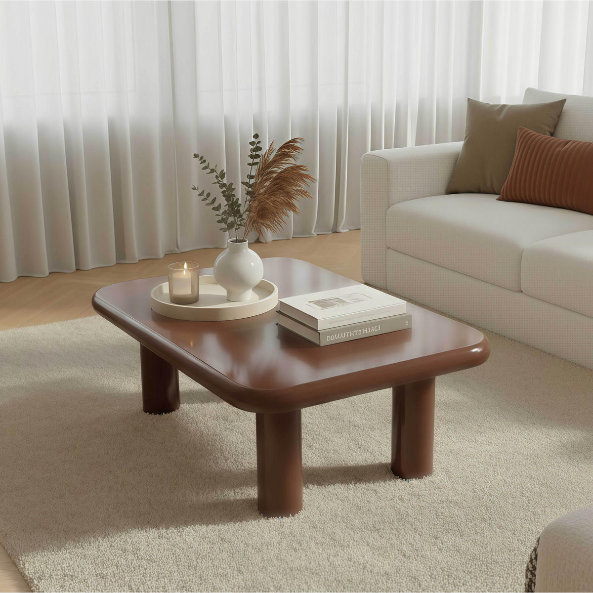 COUCHTISCH, Bordeauxrot - Lila, Holzwerkstoff (100/60/36.5cm) - Oviala