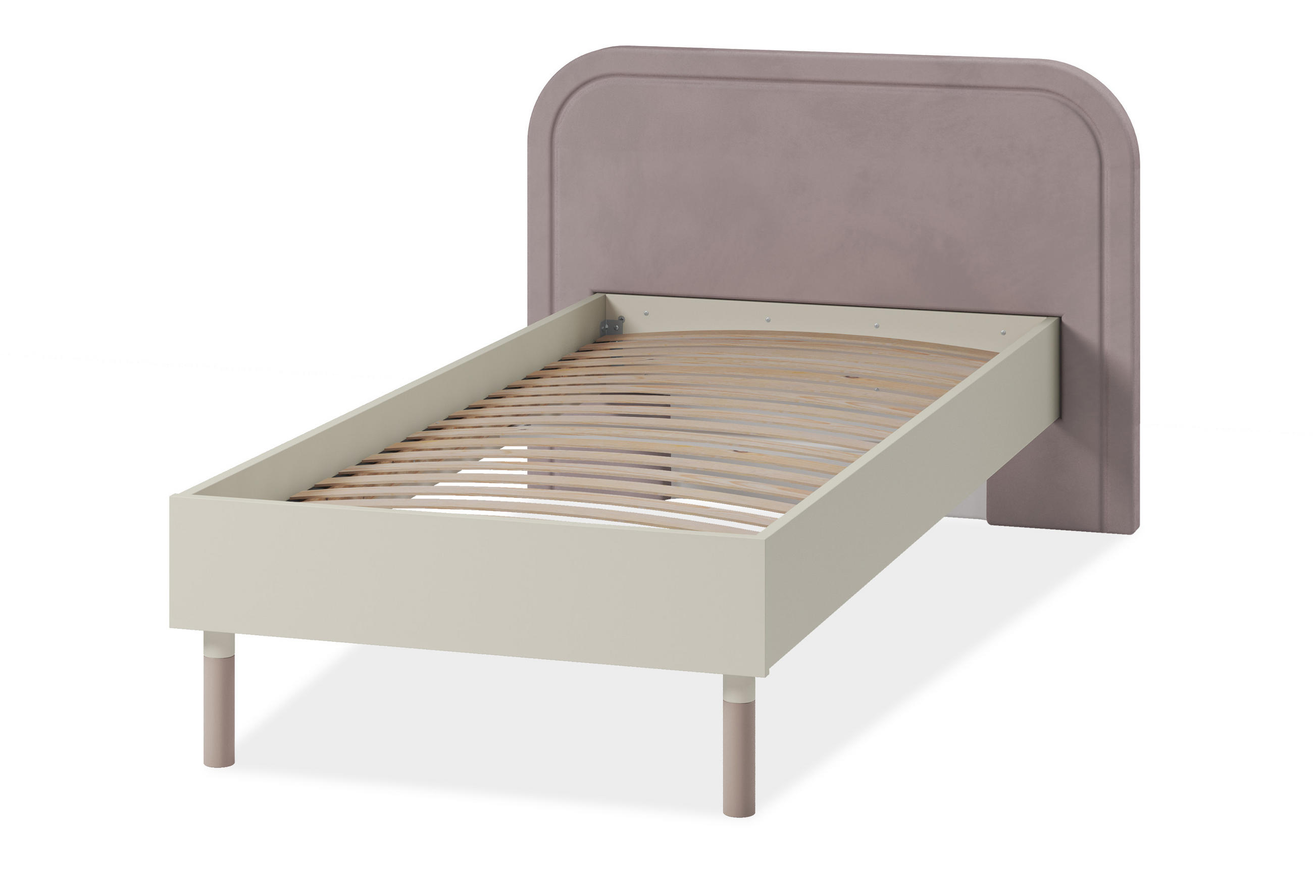 JUGENDBETT CATTA, Bett mit Gestell , Creme/beige - Beige/Creme, Holz (90/200cm) - KONSIMO®