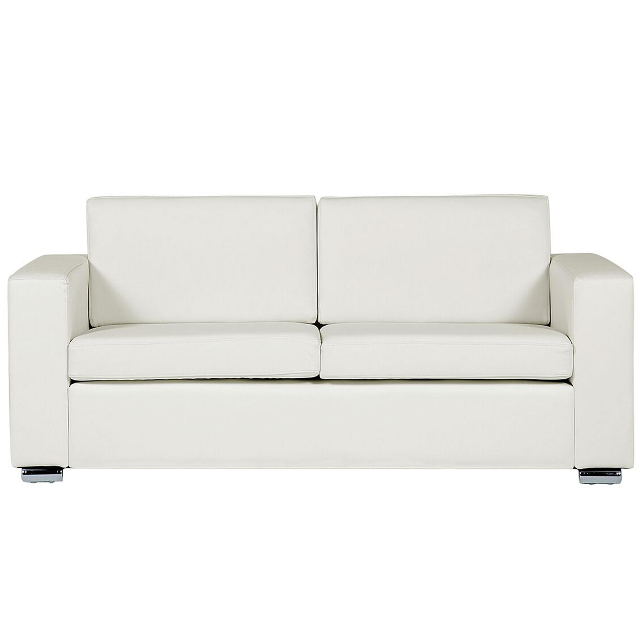 SOFA-SET 6-sitzer Leder Weiß Helsinki - Weiß, Leder/Kunststoff (186/72/76cm) - Beliani