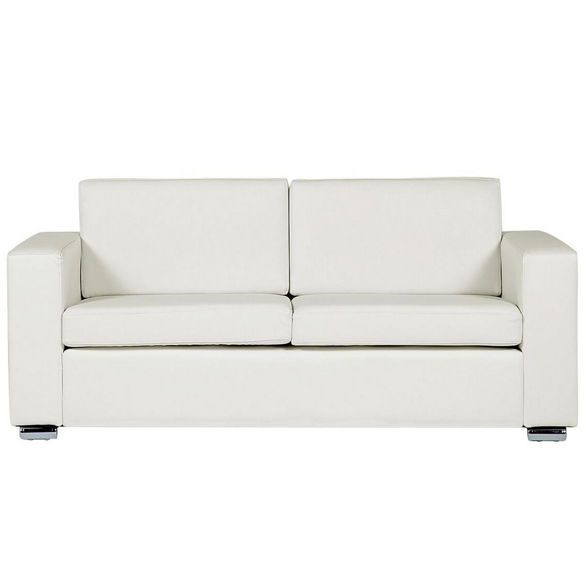 SOFA-SET 6-sitzer Leder Weiß Helsinki - Weiß, Leder/Kunststoff (186/72/76cm) - Beliani