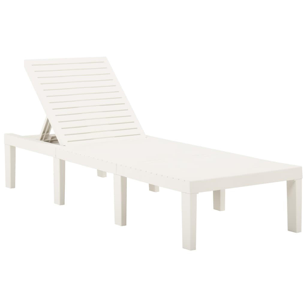 SONNENLIEGE Kunststoff Weiss - Weiß, Kunststoff (65/32/195cm) - vidaXL
