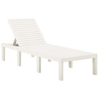 SONNENLIEGE Kunststoff Weiss - Weiß, Kunststoff (65/32/195cm) - vidaXL