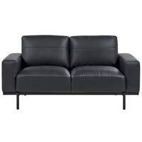 2-SITZER-SOFA Kunstleder schwarz Sovik - Schwarz, Kunststoff/Textil (156/72/87cm) - Beliani