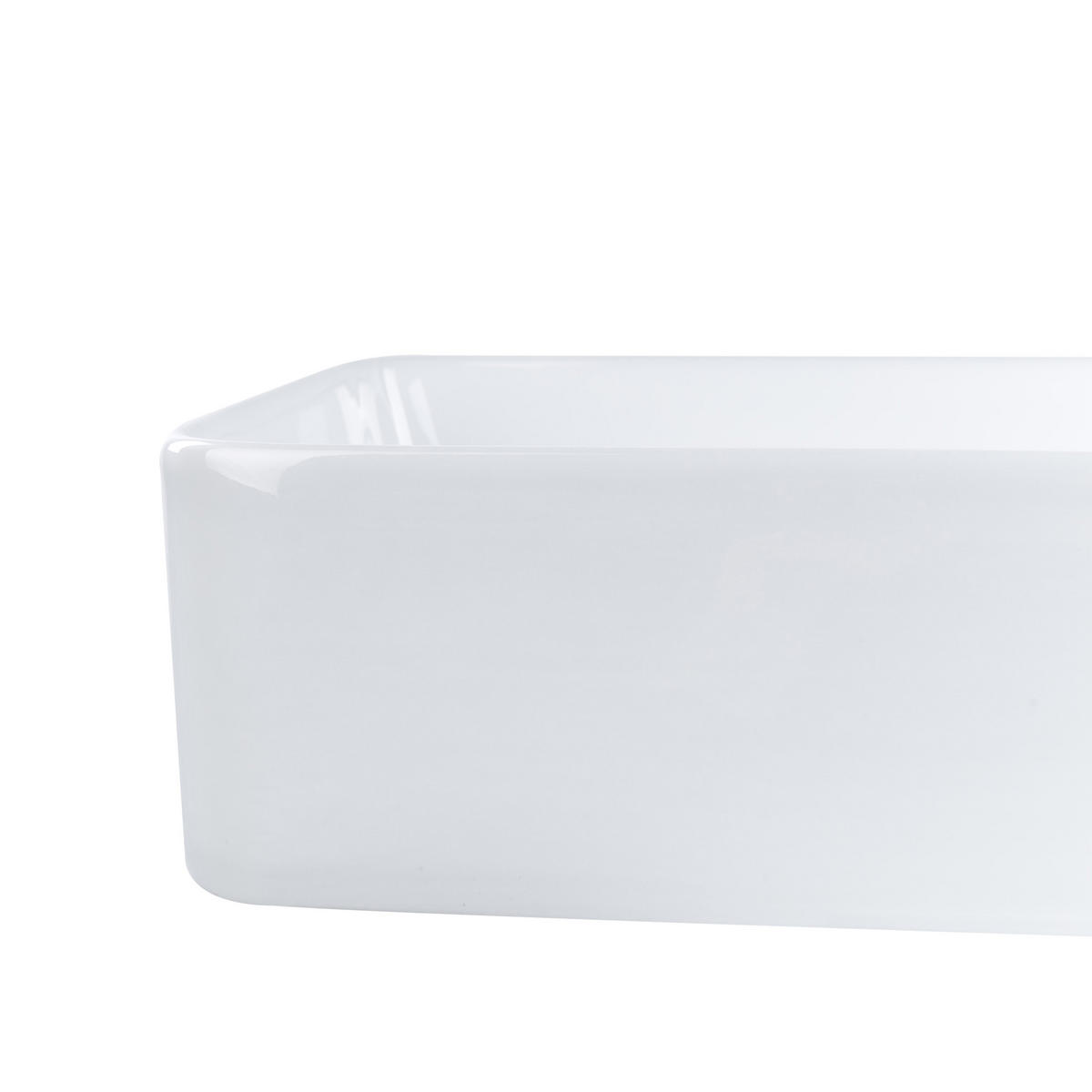 AUFSATZWASCHBECKEN 61/35 cm Weiß Ulua - Weiß, Keramik (61/11/35cm) - Beliani