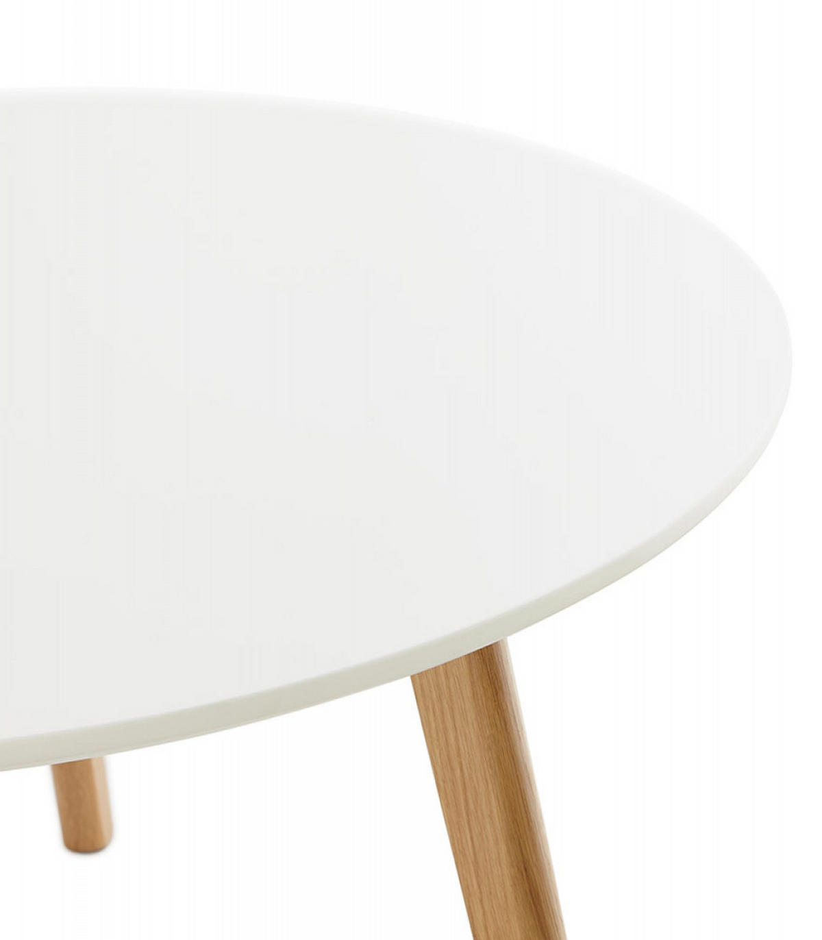 COUCHTISCH rund MDF Eiche skandinavisch weiß modern - Eichefarben/Weiß, Eichenholz/Holz (90/90/45cm) - KADIMA DESIGN