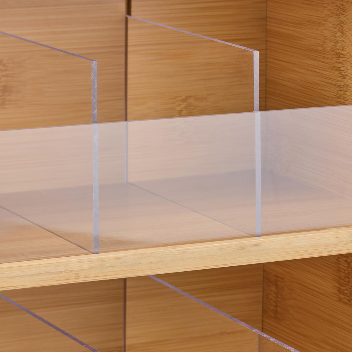 TEE-ORGANIZER - Hellbraun, Holz/Kunststoff (31/36/19cm) - Relaxdays