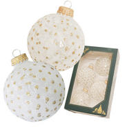 CHRISTBAUMKUGELN Glitterranken Goldfarbig 7cm (Glas / 4 Stk.) - Goldfarben, Glas (6/7/6cm) - Krebs Glas Lauscha