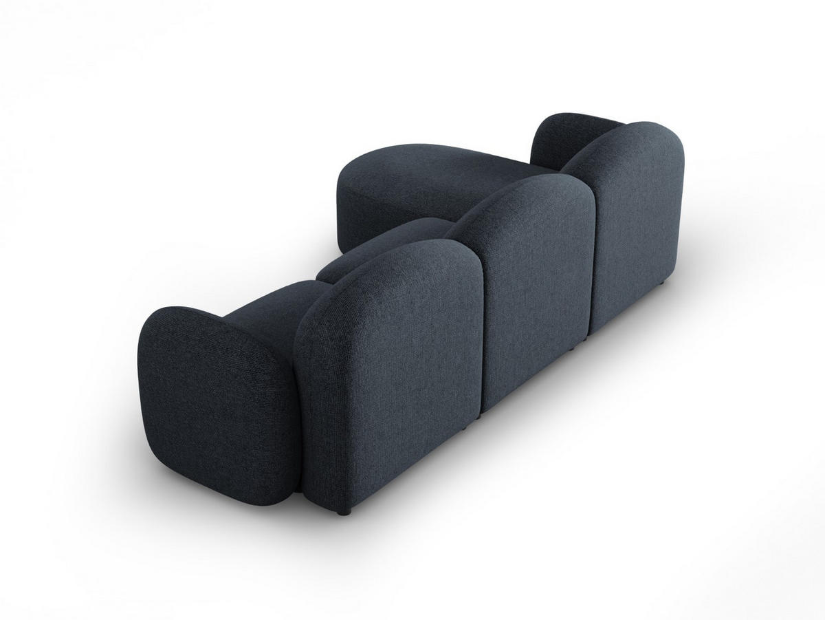 ECKSOFA rechts Blair aus Chenille-Stoff blau melange 4 Sitzplätze - Blau, Textil (155/272cm) - Micadoni