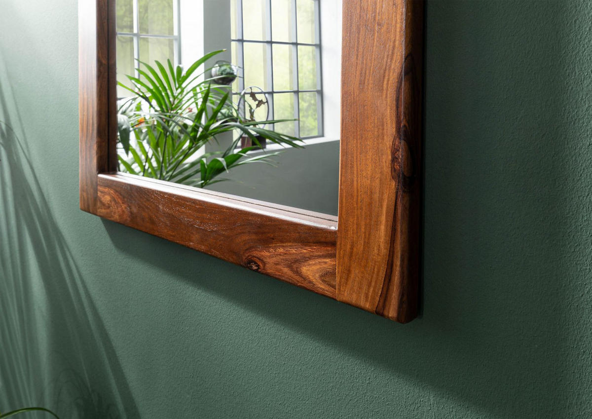 SPIEGEL Sheesham 100x3x70 walnuss gewachst TORONTO #237 - Walnussfarben, Holzwerkstoff (100/70/3cm) - Massivmoebel24