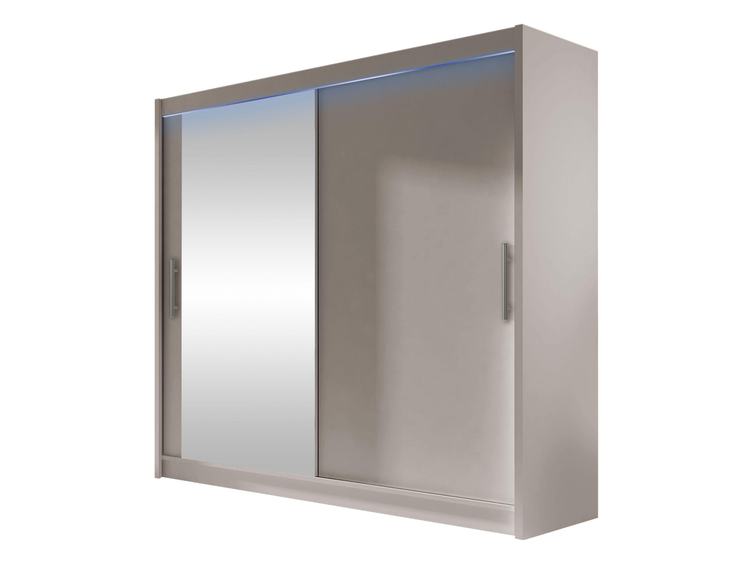 KLEIDERSCHRANK London VI, mit RGB LED Beleuchtung - Kaschmir/Silberfarben, Holzwerkstoff/Kunststoff (180/215/58cm) - MIRJAN24