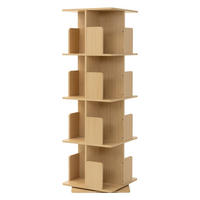 BÜCHERREGAL Kinder mit 4 Ebenen Eiche 40x124,5x40 cm Drehbar 360 Grad - Beige, Holzwerkstoff (40/124.5/40cm) - ML-DESIGN