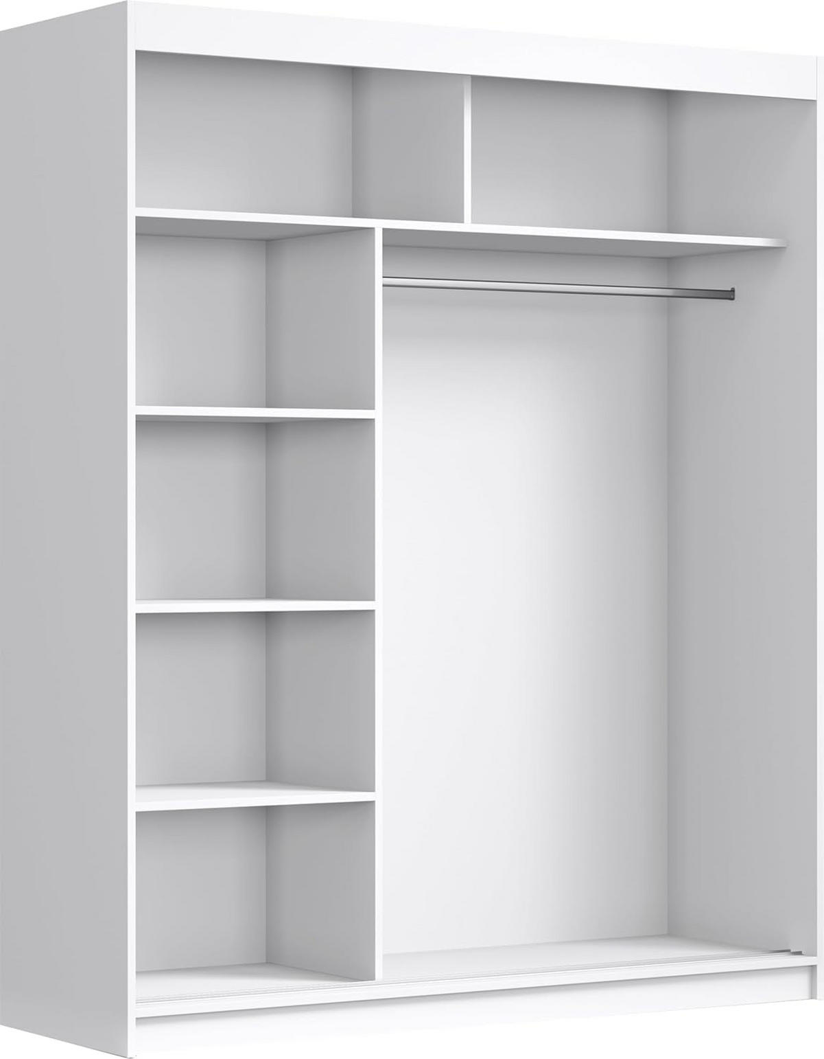 SCHIEBETÜRENSCHRANK 180 Weiß 180x59x215,5 cm - Weiß, Holzwerkstoff (180/215.5/59cm) - Mobelsta