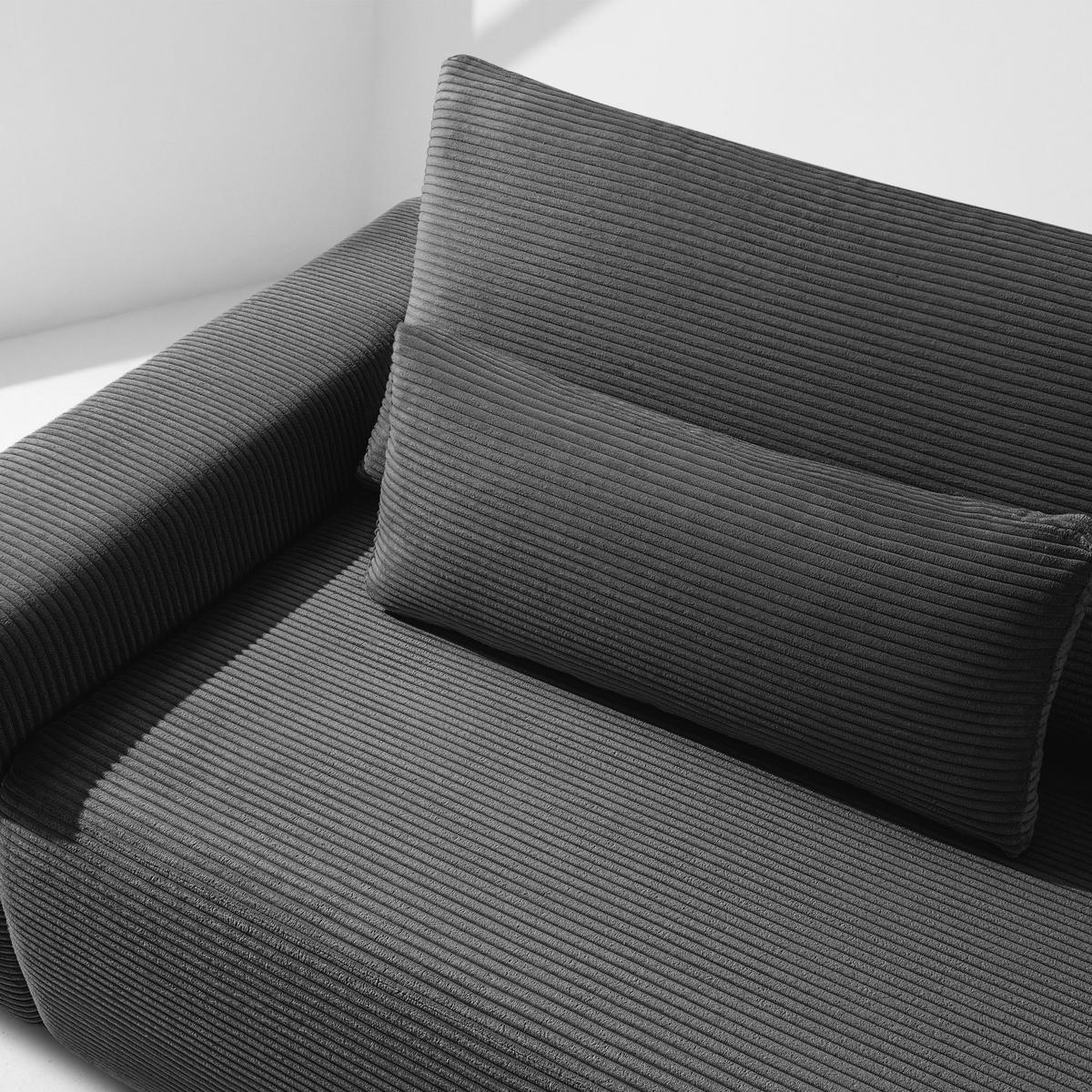 3-SITZER SCHLAFSOFA MOLLIS, Corduroy, Grau - Grau, Holz/Holzwerkstoff (250/93/108cm) - KONSIMO®