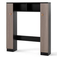 TOILETTENREGAL mit höhenverstellbaren Regalböden schwarz - Schwarz, Holzwerkstoff (87.5/98/18cm) - COSTWAY