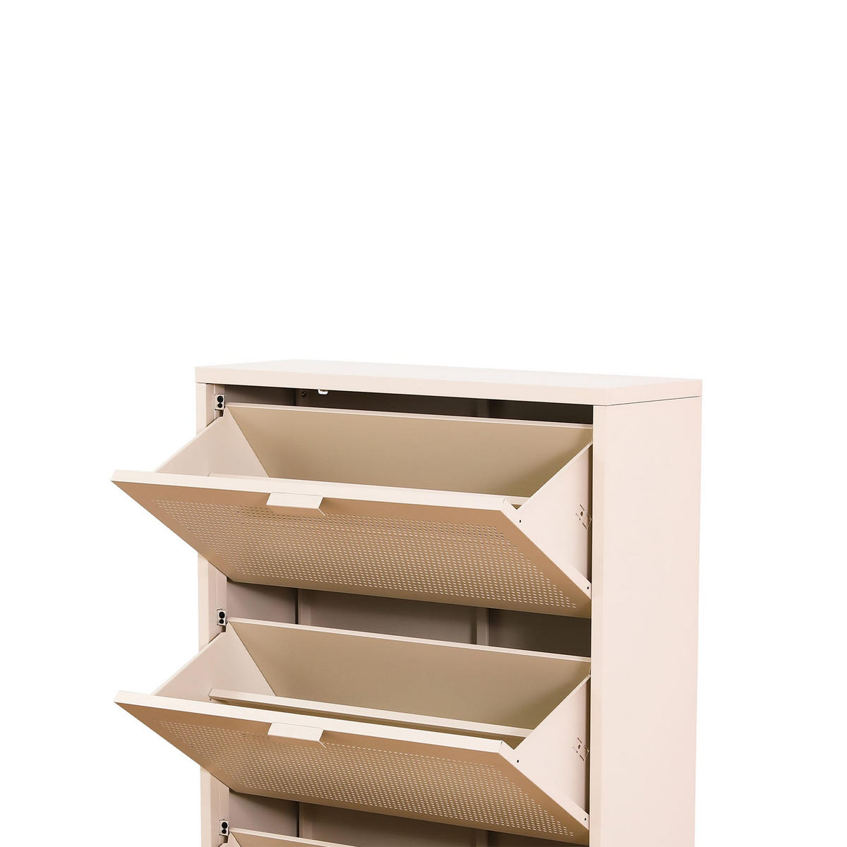 SCHUHSCHRANK 3 Türen Beige 80/26/125 - Beige, Metall (80/125/26cm) - Mobili Rebecca