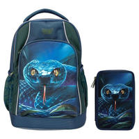SCHUL-SET SCHLANGE Adventure World blau-grün - Blau/Grün, Textil (1/1cm) - Depesche Germany