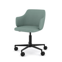 SCHALENSTUHL Consento Triest gepolstert mit Rollen / Grün - Grün, Textil/Metall (56/79/58cm) - ASSMANN