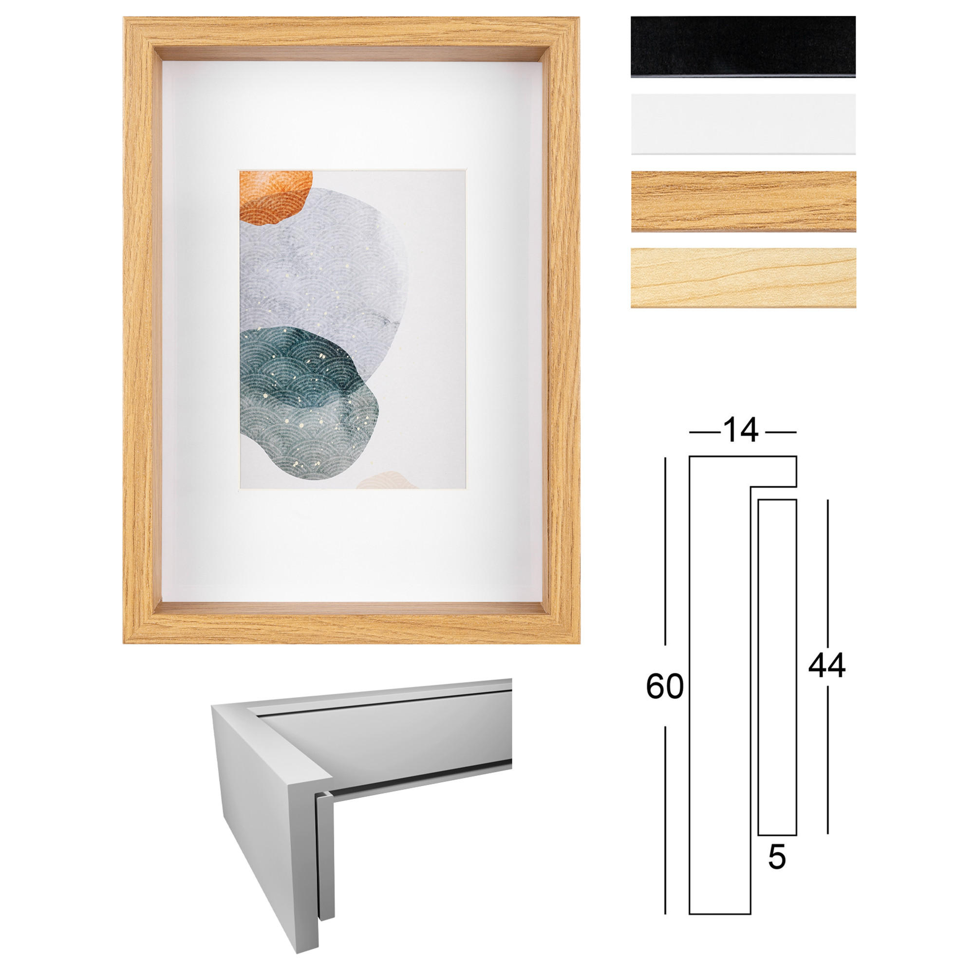 HOLZRAHMEN Shape 21x29,7 cm, Birke - Birkefarben, Holzwerkstoff (6/23/32cm) - EMIX24