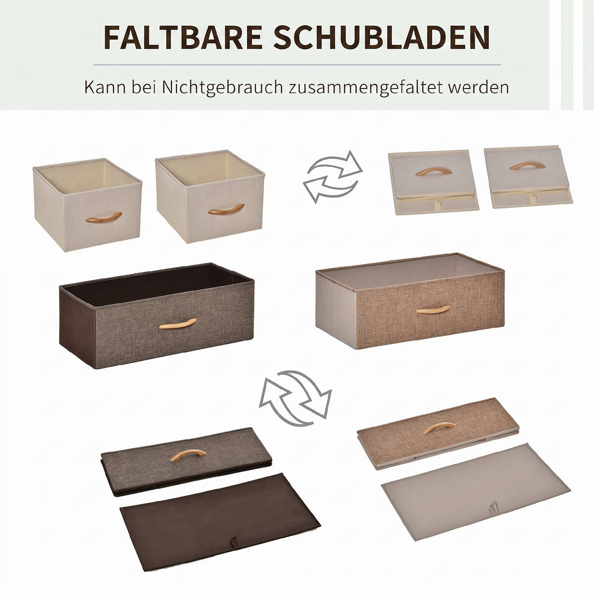 BYRÅ i linne och metall, flerfärgad - Naturfärgad/Brun, Trä/Träbaserade material (29/78.5/58cm) - HOMCOM