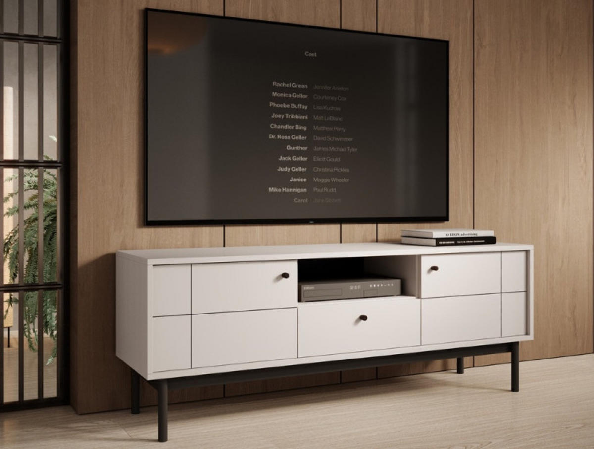 SCHRANK Kaschmir NATURE TV-Schrank - Beige, Holzwerkstoff (153.4/56.5/39cm) - Sepro Meble