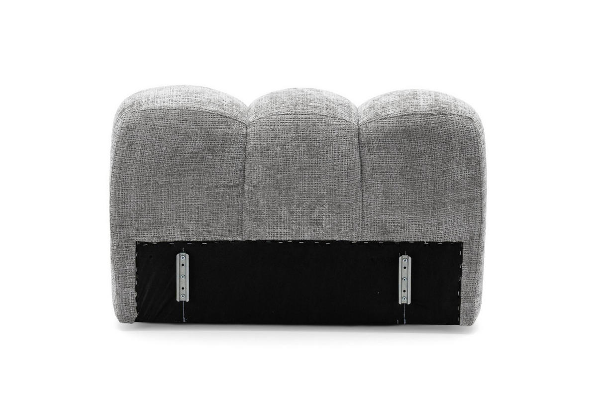 SESSEL VEER, Breite 131 cm Chenille Webstoff Grau - Schwarz/Grau, Holz/Kunststoff (131/75/92cm) - Muffo