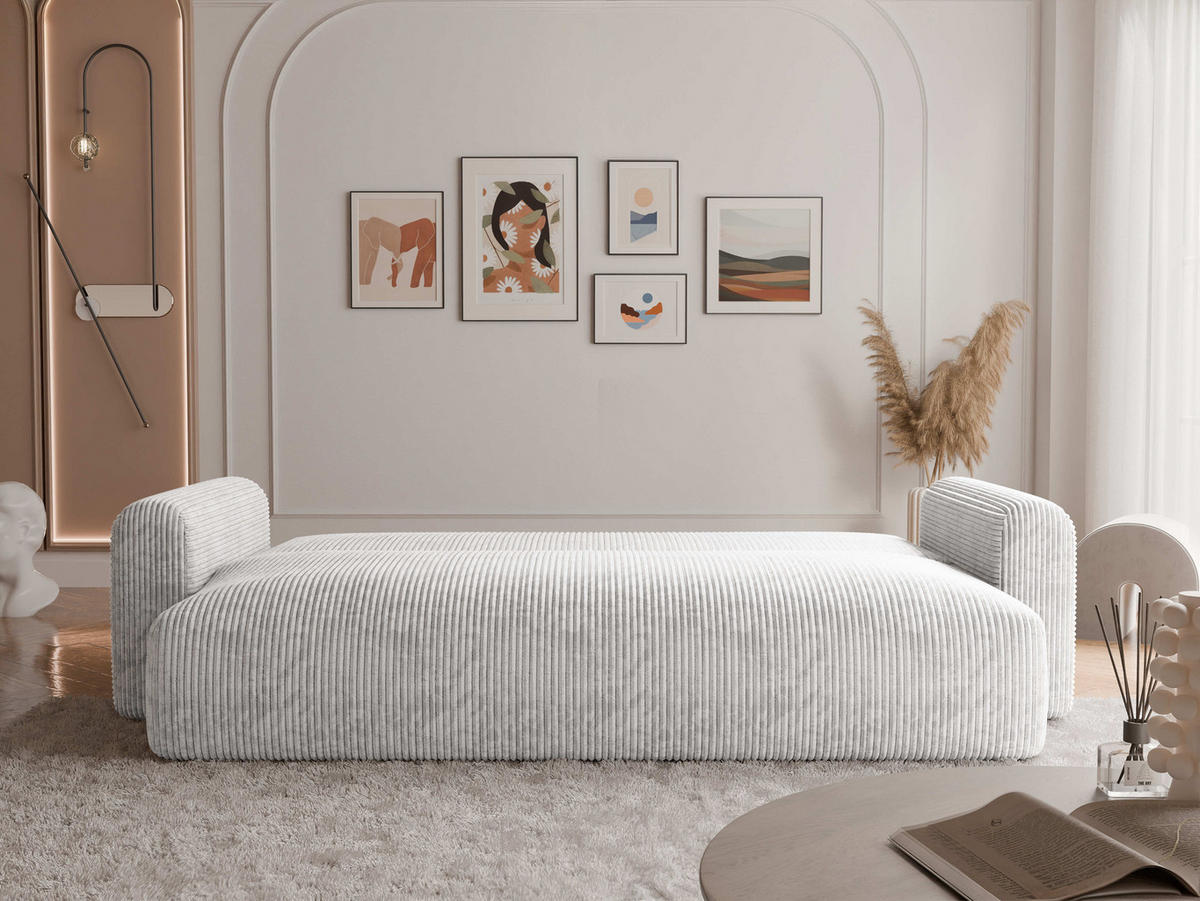 SCHLAFSOFA JOBO mit Bettkasten Hellgrau - Hellgrau, Holzwerkstoff/Kunststoff (230/85/90cm) - Idohome