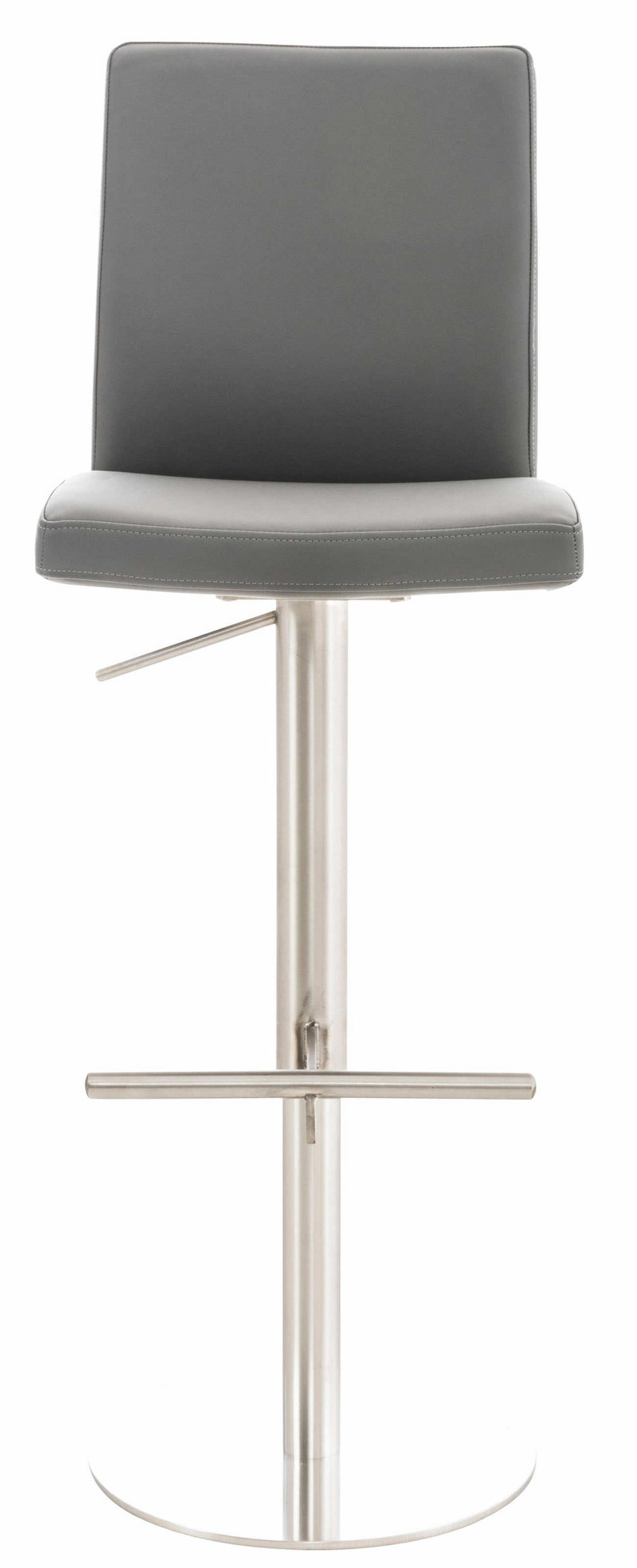 BARHOCKER Cadiz 93x40x49 cm grau - Grau, Leder (40/93/49cm) - furnicato