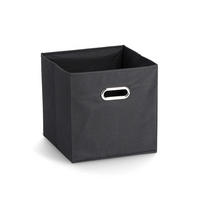AUFBEWAHRUNGSBOX mit Griff, Vlies - Schwarz - Schwarz, Textil (28/28/28cm) - Zeller Present
