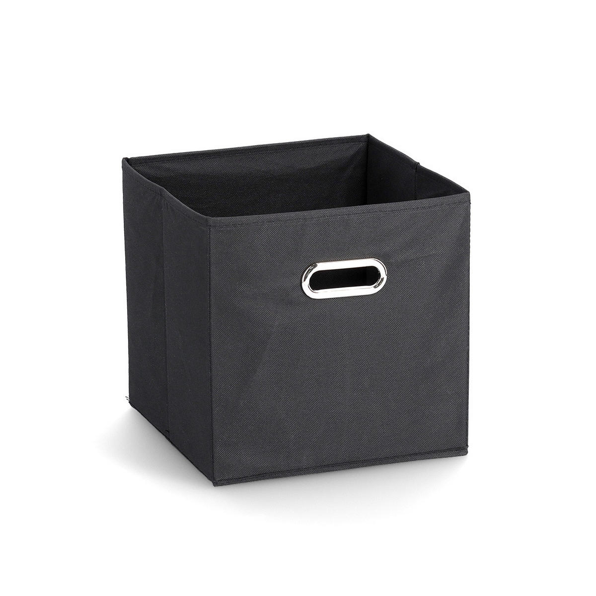 AUFBEWAHRUNGSBOX mit Griff, Vlies - Schwarz - Schwarz, Textil (28/28/28cm) - Zeller Present