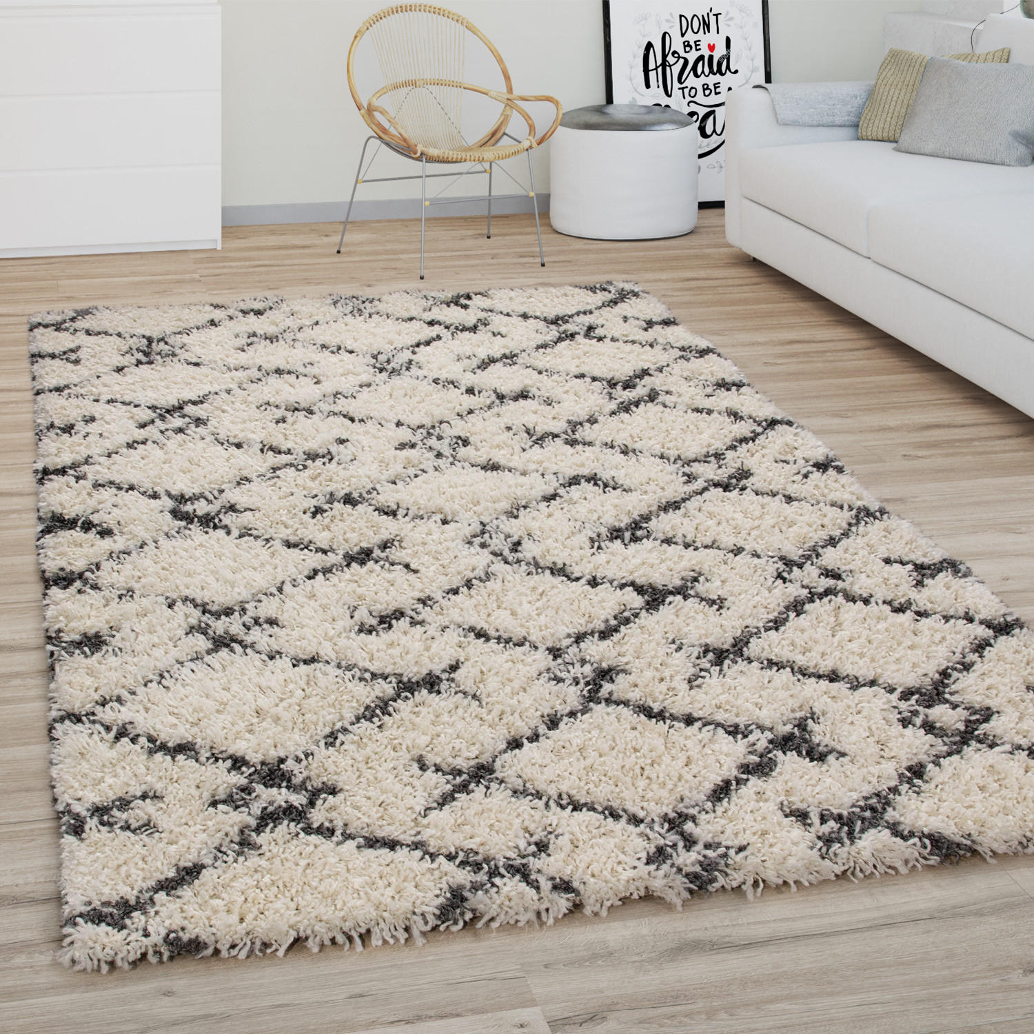 HOCHFLORTEPPICH 140/200 cm Kalmar 451 - Anthrazit, Textil (140/200cm) - Paco Home