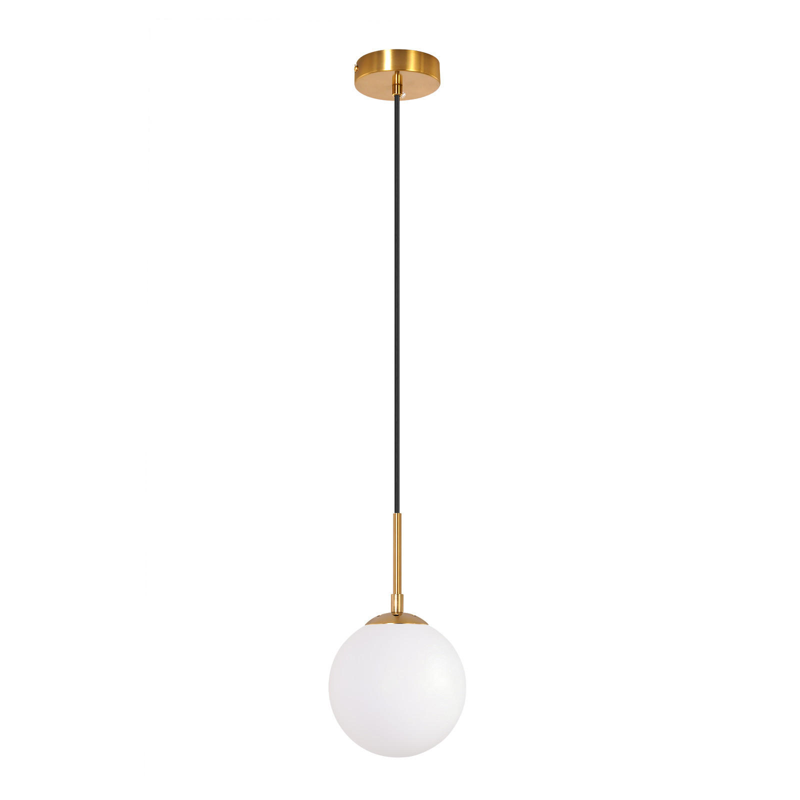PENDELLEUCHTE Myrith 15/15/150 cm - Goldfarben/Weiß, Glas/Metall (15/15/150cm) - ZMH