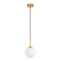 PENDELLEUCHTE Myrith 15/15/150 cm - Goldfarben/Weiß, Glas/Metall (15/15/150cm) - ZMH