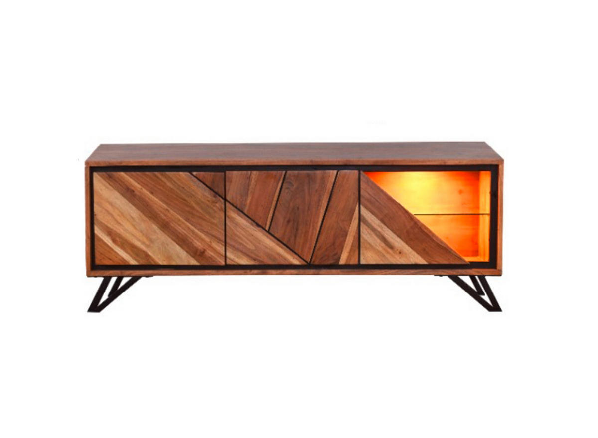 TV-SCHRANK Ebba Akazienbraun 51x40x150cm - Akaziefarben, Holz (40/51/150cm) - DELUKE