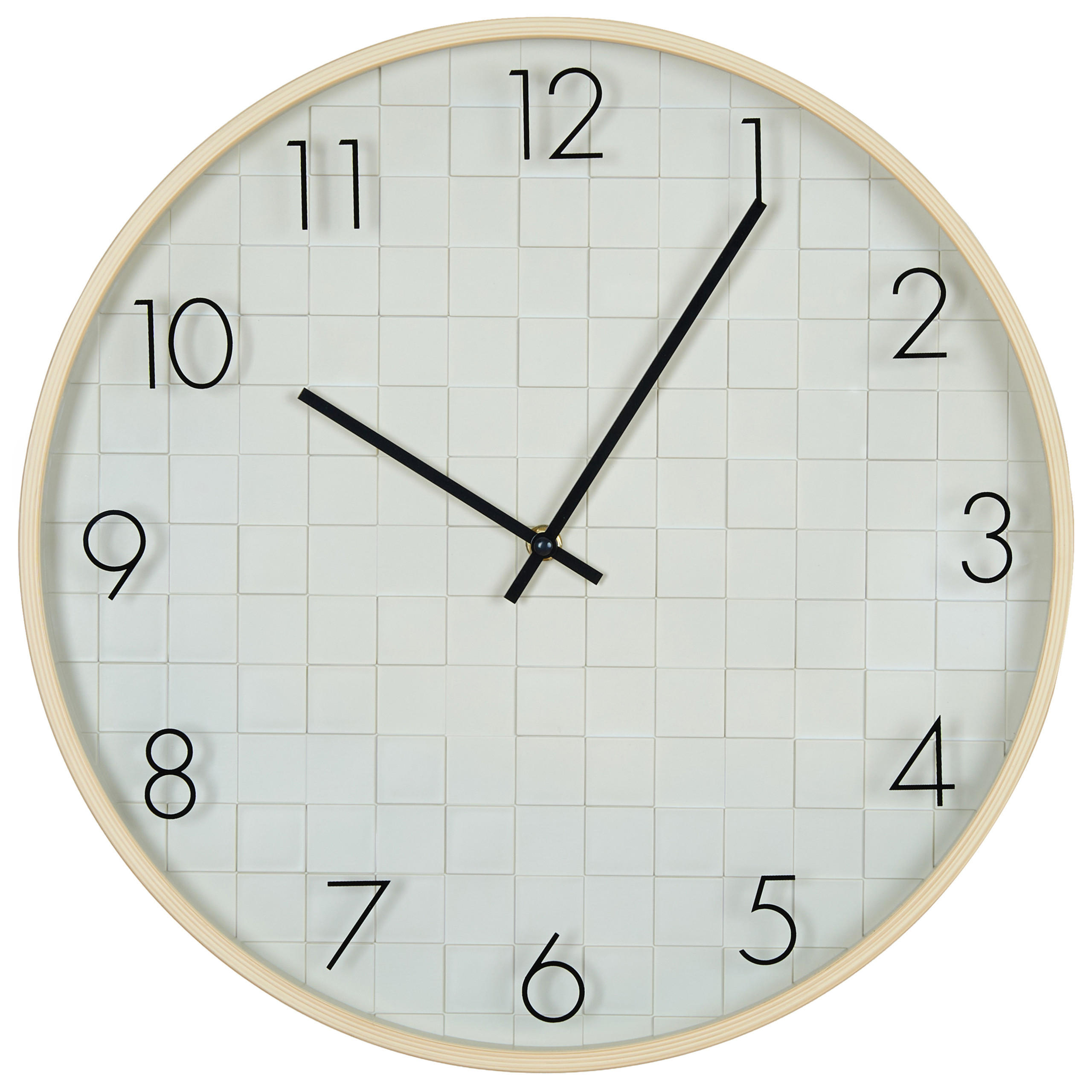 Beliani Wanduhr Hellbraun, Weiß, Braun 40x40x4 cm