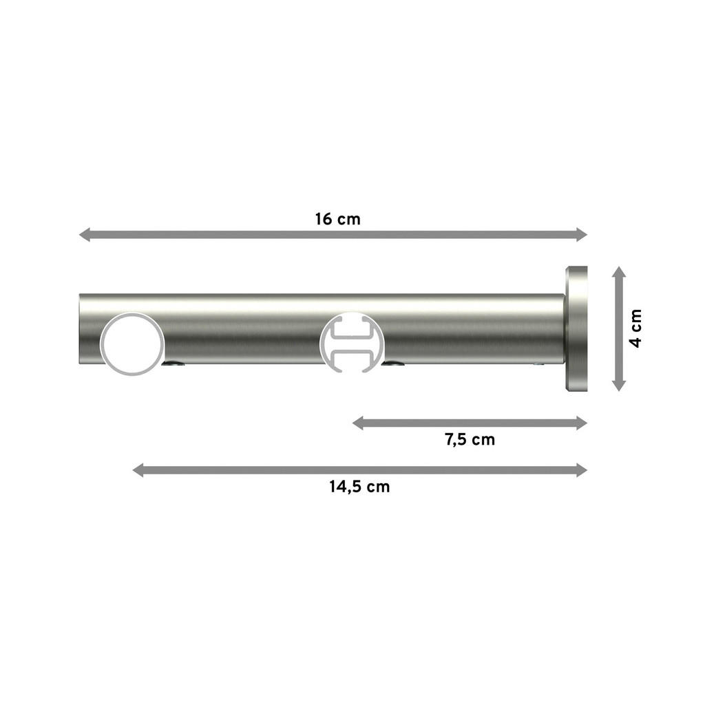 Thumbnail - Interdeco Rundrohr-Innenlauf-Gardinenstangen-Set, Edelstahl, Metall, 180 cm, Wohntextilien, Gardinen & Vorhänge, Gardine...