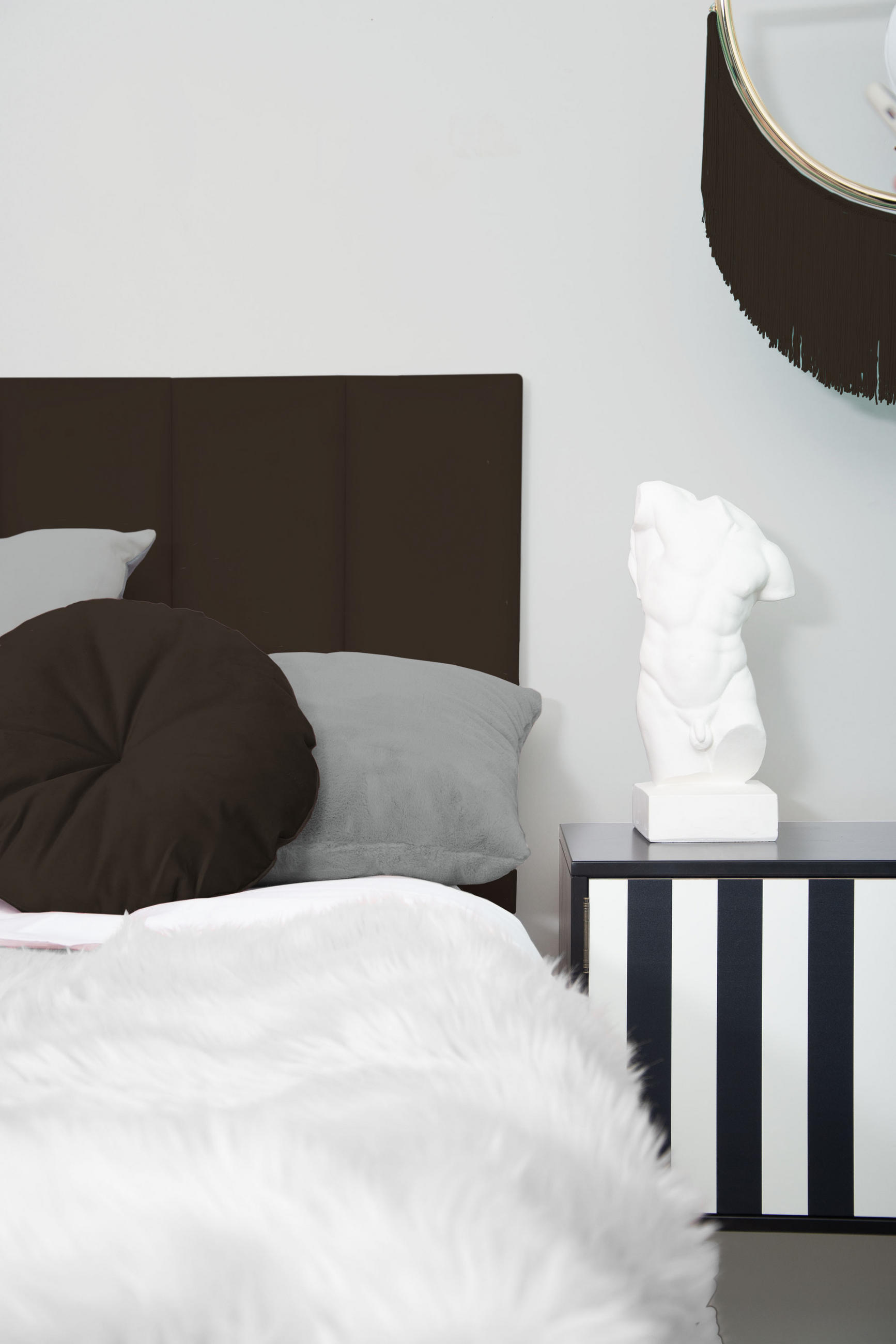 Thumbnail - RNT By Really Nice Things Kopfteil, Graubraun, Textil, 145x57x8 cm, Bett-Kopfteile