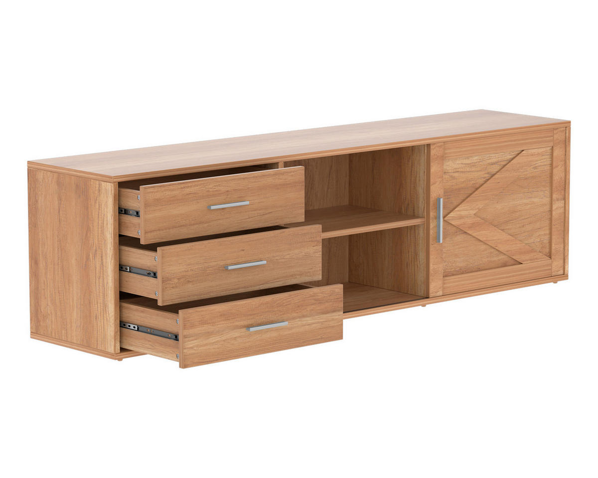 TV-SCHRANK in 160/45/35 cm - Naturfarben, Holzwerkstoff (160/45/35cm) - HOMAVO